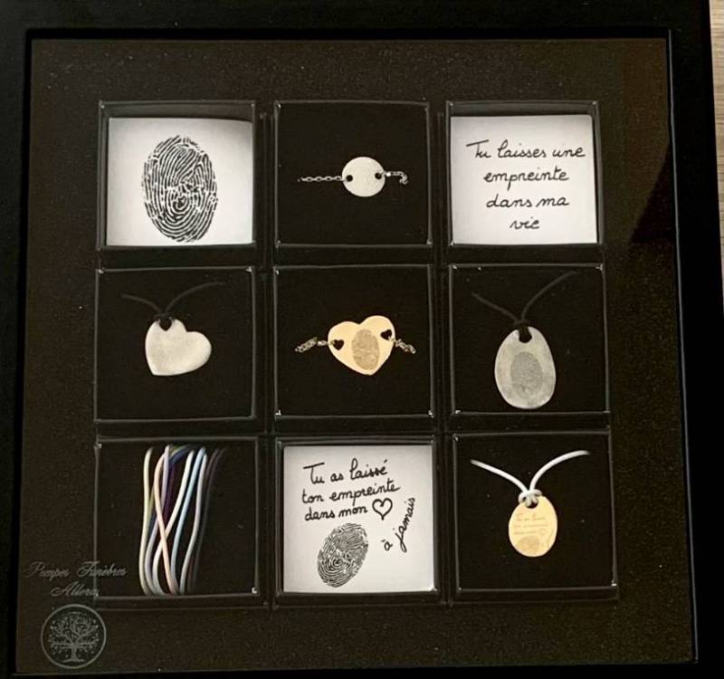 Pompes funèbres à Grasse pour bijoux personnalisés avec empreinte